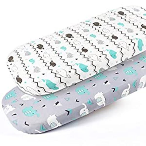 Amazon.com : Stretch Fitted Bassinet Sheet Set BROLEX 2 Pack Cradle Sheets for Bassinet Pad/Mattress,Unisex Boys Girls,Ultra Soft,Elephant & Whale : Baby