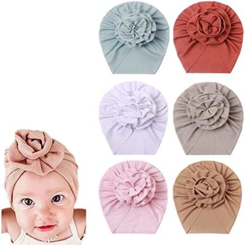 XYX Baby Girl Toddlers Breathable Cotton Hat Newborn Knotted Hat Cute Donut Soft Turban Bow Knot Cap