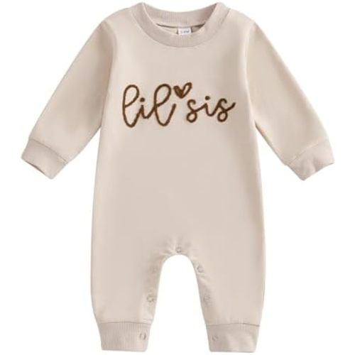 YINGISFITM Little Brother Little Sister Newborn Outfit Short Sleeve Bubble Romper Infant Jumpsuit Summer Baby Girl Clothes