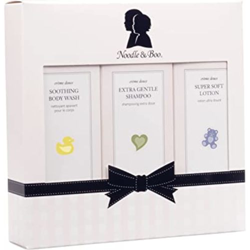 Noodle & Boo Starter Set, Newborn Baby Gift; Super Soft Baby Lotion and Newborn 2-in-1 Hair & Body Wash, 8 Oz of each, Navy/Pink