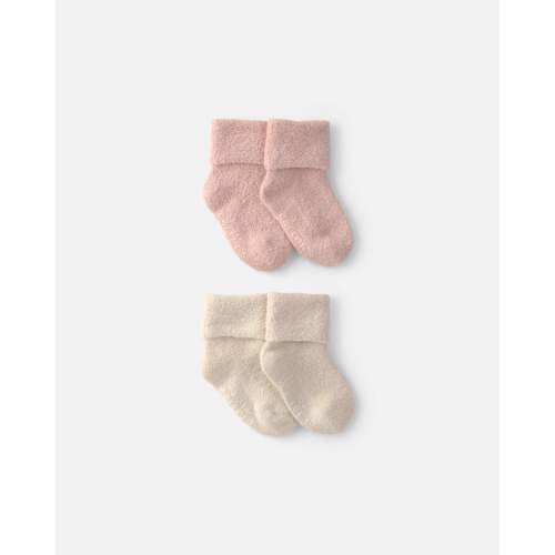 Baby Girl 4-Pack Baby Booties - Pink/Ivory