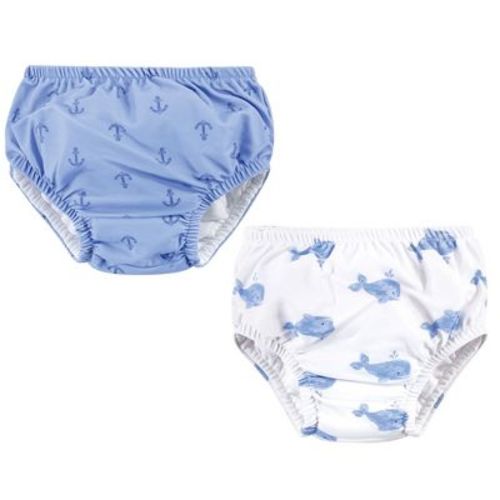 Hudson Baby Infant And Toddler Boy Swim Diapers, Blue Whale Navy Anchor, 18-24 Months