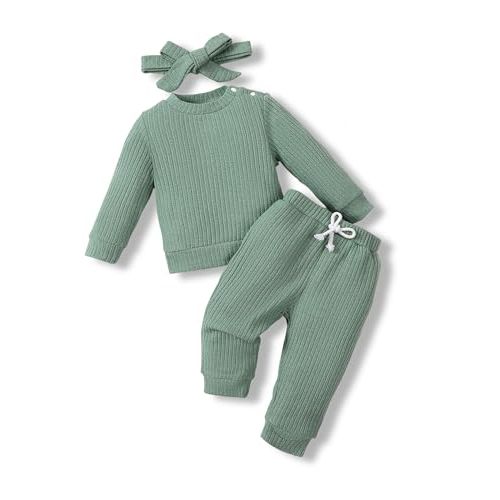 XUANHAO Infant Newborn Baby Girl Clothes Fall Winter Toddler Girls Outfits Cute Pullover Sweatshirts Tops Pants Clothing Sets