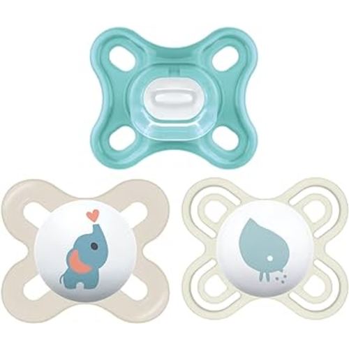 MAM Pacifier Newborn Variety Pack (1 Comfort, 1 Perfect Start, 1 Newborn Original Start) Best Pacifier for Breastfed Babies, 0-3 Months, Unisex, 3-Pack