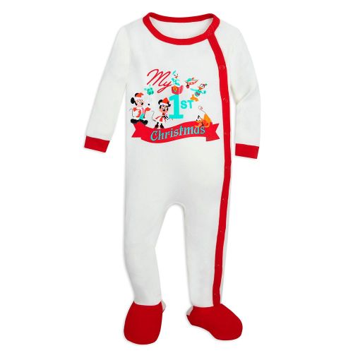 Santa Mickey Mouse and Friends ''My 1st Christmas'' Holiday Stretchie Sleeper for Baby | shopDisney