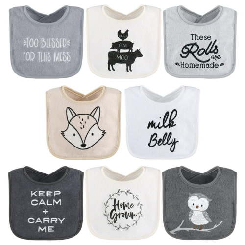 The Peanutshell Cotton Feeding Baby Bib, 8pk Unisex