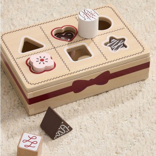 Wooden Valentine's Chocolates Shape Sorter | Pottery Barn Kids