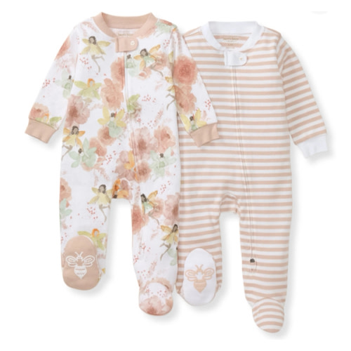 Fairy Floral Organic Cotton Girl Sleep & Play - 2 Pack – Burt's Bees Baby