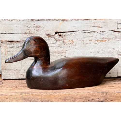 Beautiful Hand Made One Piece Duck Decoy Wooden Decorative Figurine Duck Bird Figure