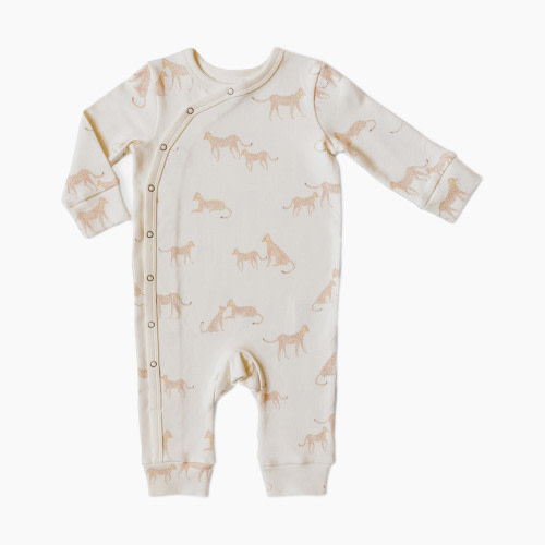 Pehr Organic Cotton Wrap Romper - Brown, 6-12M