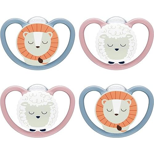 NUK Space Glow-in-The-Dark Orthodontic Pacifiers
