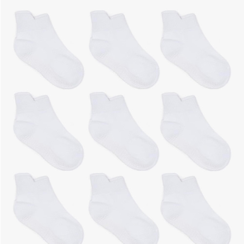 Amazon.com: ZAPLES Baby Non Slip Grip Ankle Socks with Non Skid Soles for Infants Toddlers Kids Boys Girls, White, 12-36 Months: Clothing, Shoes & Jewelry