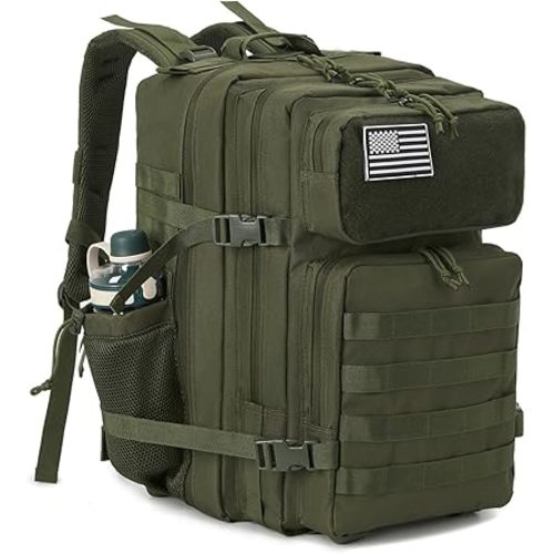 QT&QY 25L/45L Military Tactical Backpack For Men Molle Daypack 3 Day Bug Out Bag Hiking Rucksack With Bottle Holder