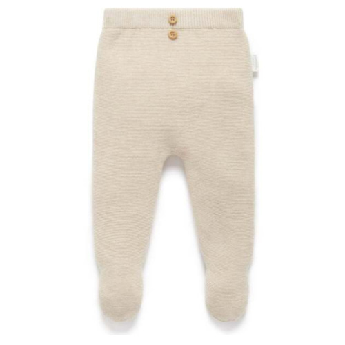 Textured Knit Legging Wheat melange - Purebaby | Maisonette