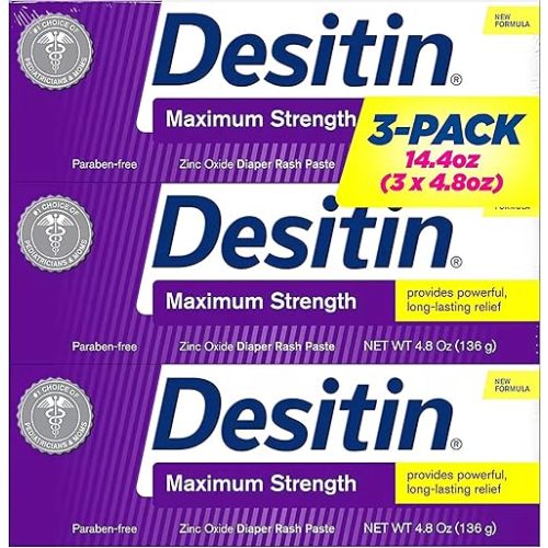 (Pack of 3) Desitinn Baby Diaper Rash Maximum Strength Original Paste, 3 pk./4.8 oz.