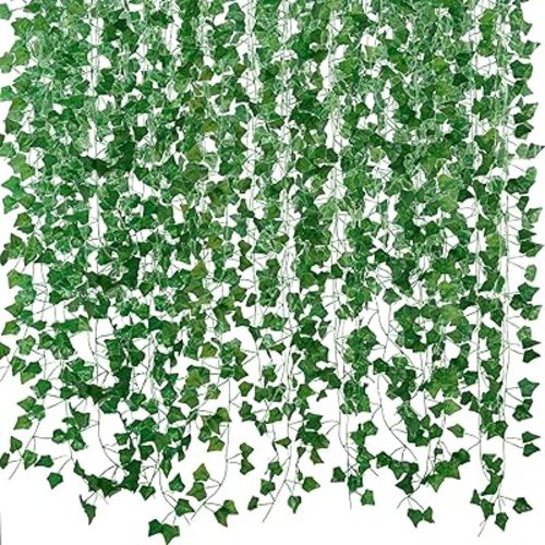 Fake Vines for Room Decor(12 Pack 84 Feet) Aesthetic Artificial Plant Ivy Leaves Hanging Greenery Garlands for Home Bedroom Wall Wedding Christmas Party Office Patio Outdoor Garden Décor