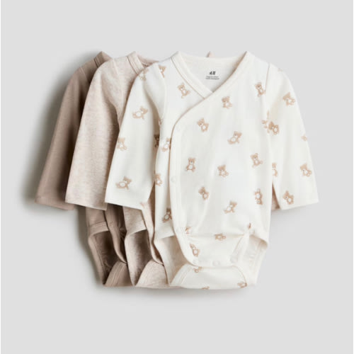 3-PACK WRAPOVER BODYSUITS