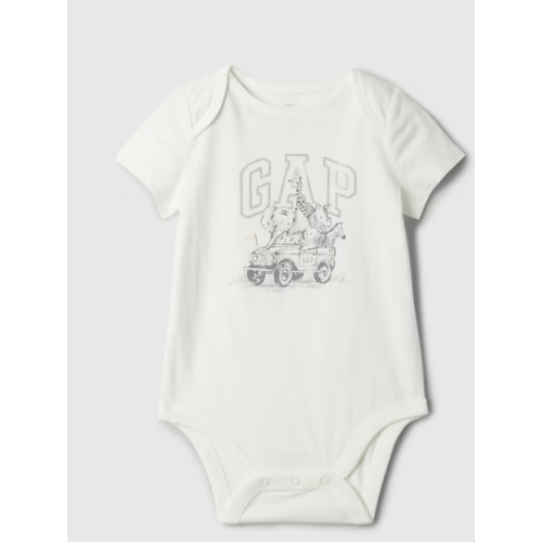 Baby First Favorites Organic Cotton Graphic Bodysuit in animal logo 6-12