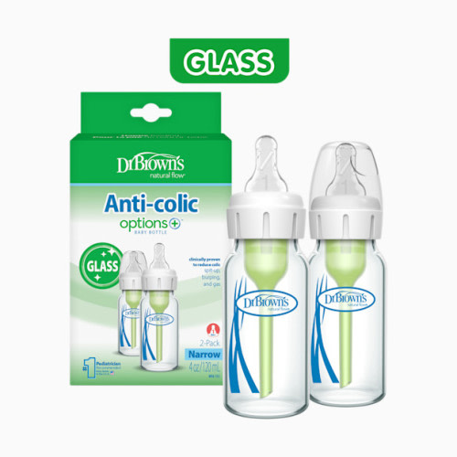Anti-colic Options+ Narrow Glass Baby Bottle - 4 Oz