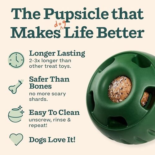WOOF Starter Pack - Interactive Dog Toys for Boredom - Dog Treat Molds Silicone - Chicken-Flavored Healthy Dog Treats - Pupsicle Dog Enrichment Toy - Small Dog Toys - 10-25 lbs