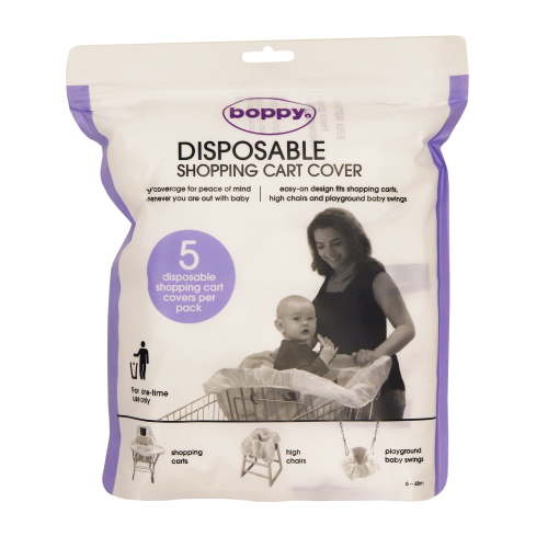 Boppy Disposable Cart Covers Pack of 5, Highchairs and Swings, 6-48 Months, White