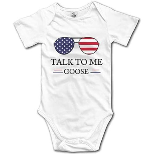 GKrepps Talk Me Goose Funny Baby Boy Girl Clothes Newborn Organic Bodysuit Romper White
