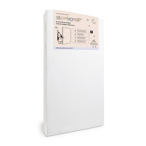 Storkcraft 6" Grow-with Me Premium Waterproof Dual-Sided Baby Crib and Toddler Bed Mattress: Firm, Fiber-Filled, 14 lbs