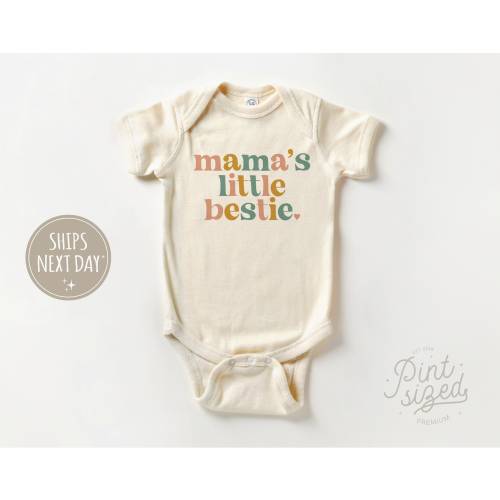 Mommy's Little Bestie Onesie® - Cute Mother's Day Bodysuit - Minimalist Natural Onesie®