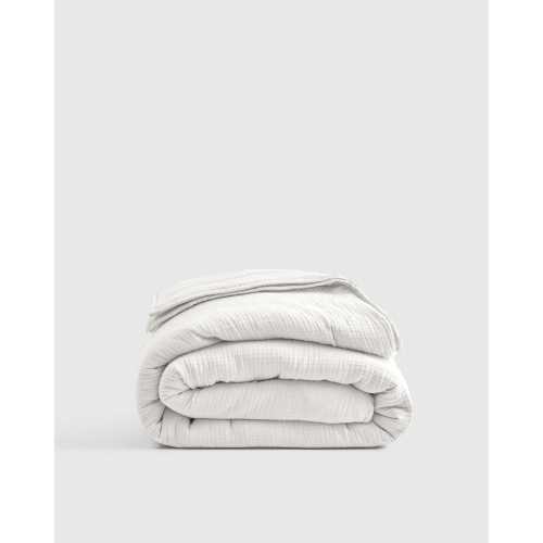 Organic Airy Gauze Quilt | Quince in White