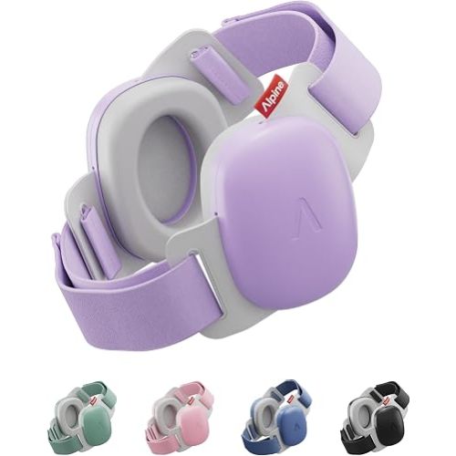 Alpine Muffy Baby Comfort - Protects Hearing for Babies and Toddlers - CE & ANSI Certified - Headband for Safe fit & Comfort - Adjustable for Ages 3-48 Months - 24dB Sound Reduction, Purple