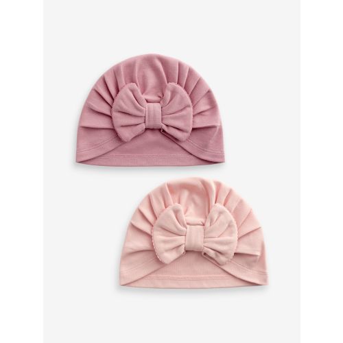 Pink Modern 2 Pack Baby Turbans Size 3-6mo