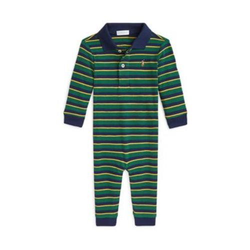 Baby Boys Striped Soft Cotton Polo Coverall