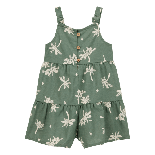 Baby Floral Print  Button-Down Romper - Green - OshKosh | Carter's
