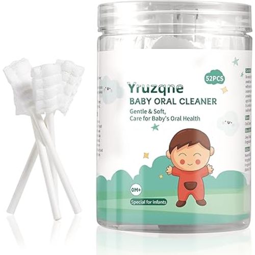 52Pcs Baby Tongue Cleaner, Disposable Baby Toothbrush Oral Cleaner, Infant Gum and Tooth Cleaning Stick for Newborns, Toddler Mouth Cleaner