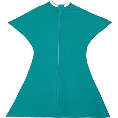SleepingBaby Zipadee-Zip Transitional Swaddle Sack, 6-12 Month - Roomy Zipper Swaddle for Easy Diaper Changes and Proper Hip Development - Baby Swaddle Sack, Medium - Classic Teal