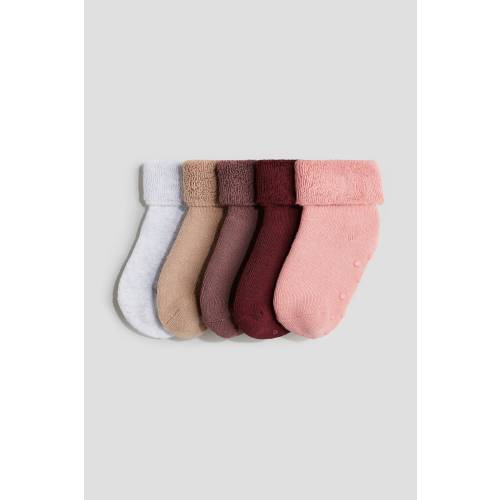 5-PACK NON-SLIP TERRY SOCKS