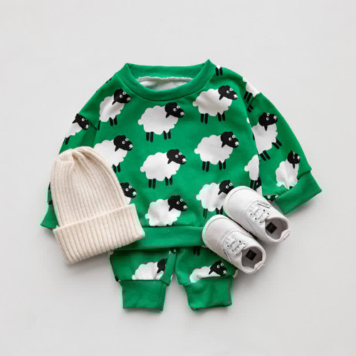 Baby 2-piece Sheep Green Set