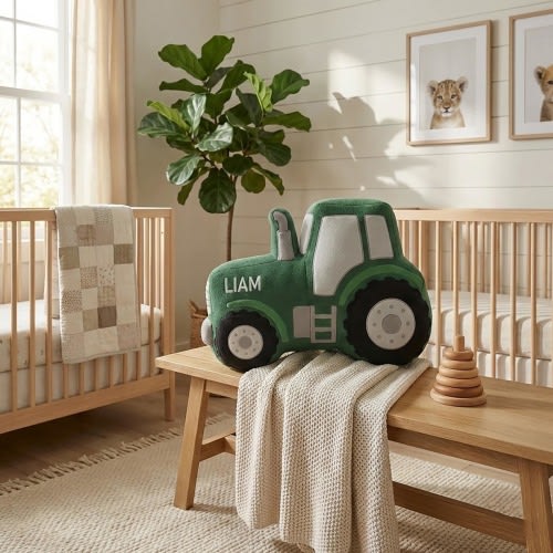 Custom Tractor Throw Pilllow, Farm Tractor Throw Pillow, Boys Decorative Pillow, Boys Room Decor, Kids Room Decor