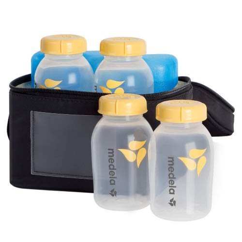 Medela Baby Bottle Cooler Bag, Black, 67068, 10 Piece Set