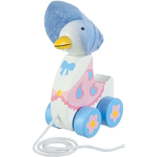 Orange Tree Toys Peter Rabbit: Pull Along: Jemima Puddle-Duck - Wooden Toy, Wheeled Character, Encourage First Steps, FSC Certified, Licensed, Toddler & Kids Ages 1+