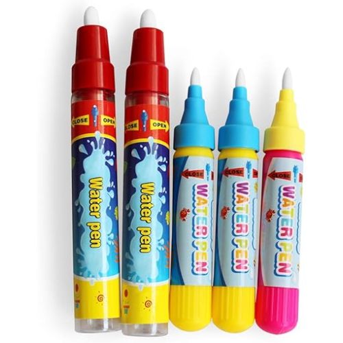 5Pcs Water Doodle Pens Aqua Drawing Doodle Pens,Replacement Water Pens for Doodle Mat Water Book