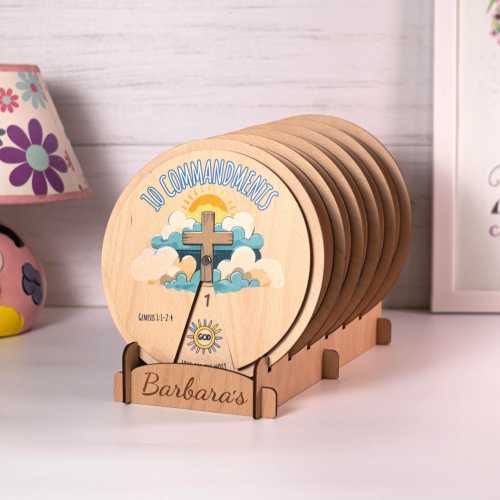 Kids Bible Story Wheel: Wooden Christian Learning Toy