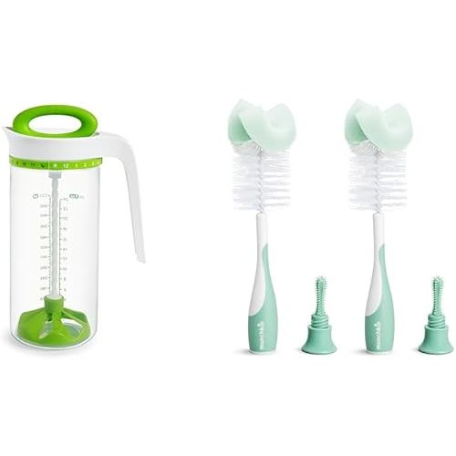 Munchkin® Smart BlendTM Pitcher & SpongeTM Bottle Brush, 2 Pack Bundle - Mixes Formula & Cleans Bottles