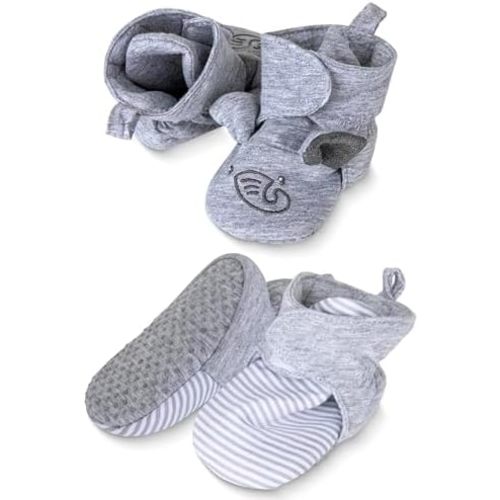 Rising Star Unisex-Baby Fleece Boots Girls 0-12 Months Non Slip Grippers Slippers That Stay on Snow