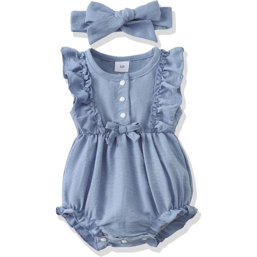 Renotemy Newborn Infant Baby Girl Clothes Rompers Summer Jumpsuits Short Sleeve Romper Infant Baby Clothes Girl