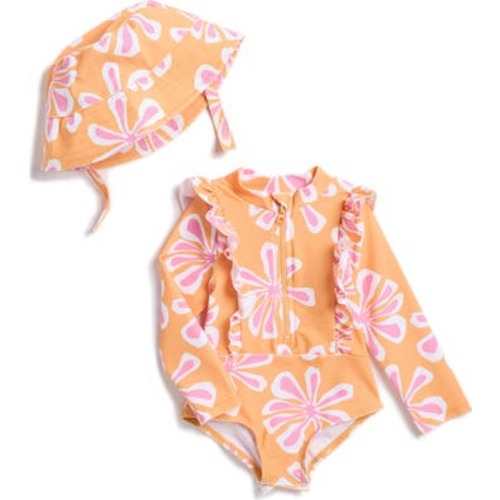 Jessica Simpson Long Sleeve Swimsuit & Bucket Hat | Nordstromrack