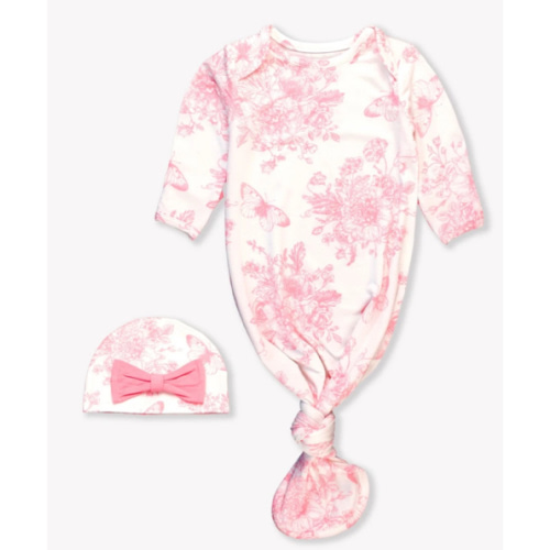 Ruffle Knotted Sleep Gown & Hat Set
