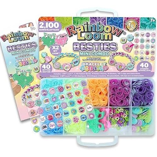 Rainbow Loom Bestie Mini Button Combo Set, Bracelet Making Kit Using Bracelet Buttons, Children Ages 7 and Up