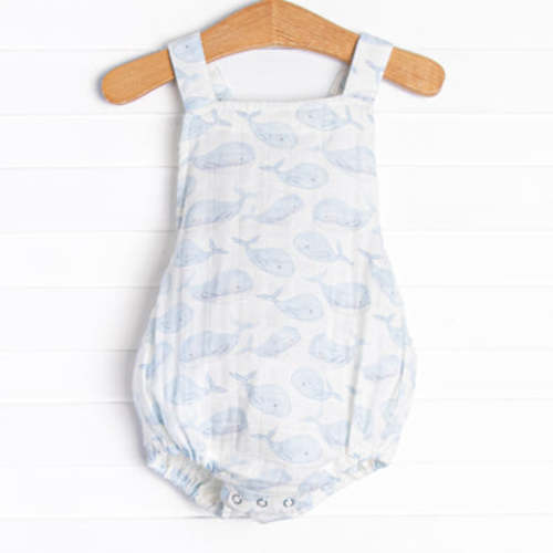 Blubber Buddy Muslin Sunsuit, Blue – Stitchy Fish