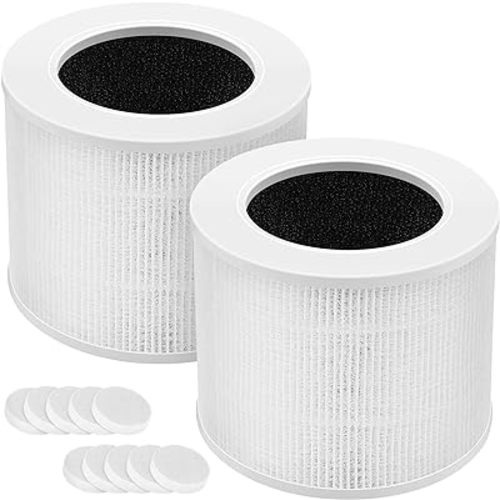 Core Mini True HEPA Replacement Filter Compatible with LEVOIT Core Mini Air Purifier, 3-in-1 H13 Grade True HEPA Replacement Filter, Compared Part # Core Mini-RF, 2 Filter & 10 Fragrance Sponge